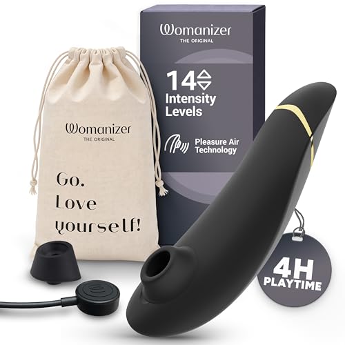 Womanizer Premium 2 Klitoris-Sauger Saugspielzeug mit Autopilot und Smart Silence Wasserdichter Klitoris-Stimulator mit 14 Sauggeschwindigkeiten Vibrierendes Sexspielzeug für Frauen - Schwarz
