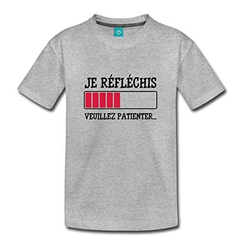 Je Réfléchis Veuillez Patienter Chargement T-Shirt Premium Ado, 158/164 (12 Ans), Gris chiné