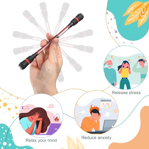 Dunzoom 30 Canetas Giratórias Multicoloridas de Metal para Alívio de Estresse, Adultos, Adolescentes