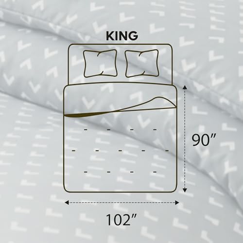 Image of Utopia Bedding King Comforter Set (Arrow White) with 2 Pillow Shams - Bedding Comforter Sets - Down Alternative Comforter - Soft and Comfortable - Machine Washable