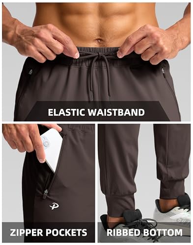 Image of Pudolla Men's Lightweight Jogger with Pockets 4-Way Stretch Sweatpants Workout Runing Athletic Track Pants