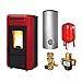 Produktbild Extraflame KomplettGiordanaIdroBord Giordana Idro Bordeaux wasserführender Pelletofen Komplett-Set
