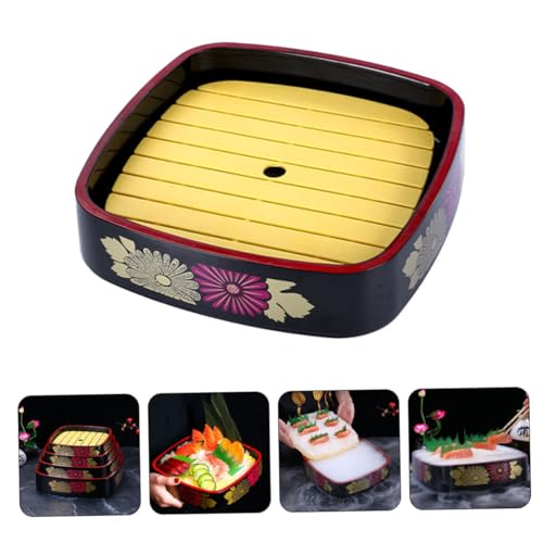 Plato japonés para sushi con patrón crisantemo miniatura 3