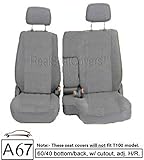 RealSeatCovers for Front 60/40 Split Bench Adjustable Headrest Armrest Belt Cutout Custom Made Exact...