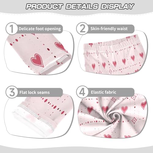 Toddler Girls Leggings Printed Yoga Pants Leggings Hearts on The Background for Kids3