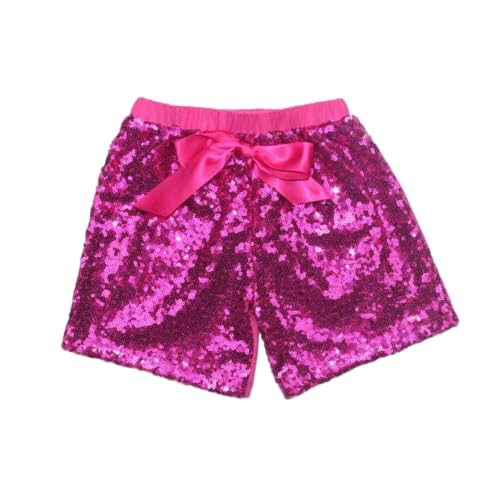 Girls Sparkly Sequin Shorts Toddler Baby Kids Elastics Waist Cute Bowknot Shiny Party Birthday Shorts for 0-10 Years