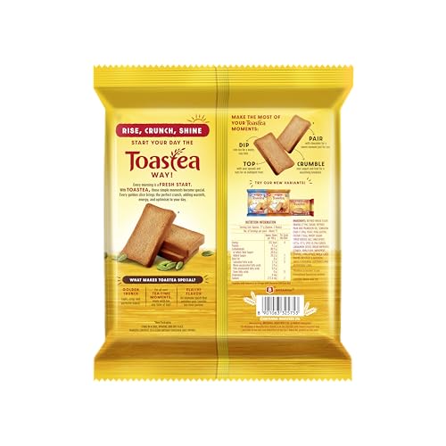Image of Britannia Toastea Premium Bake Rusk with goodness of Elaichi, Sooji & Wheat, 183g (Pack of 2)