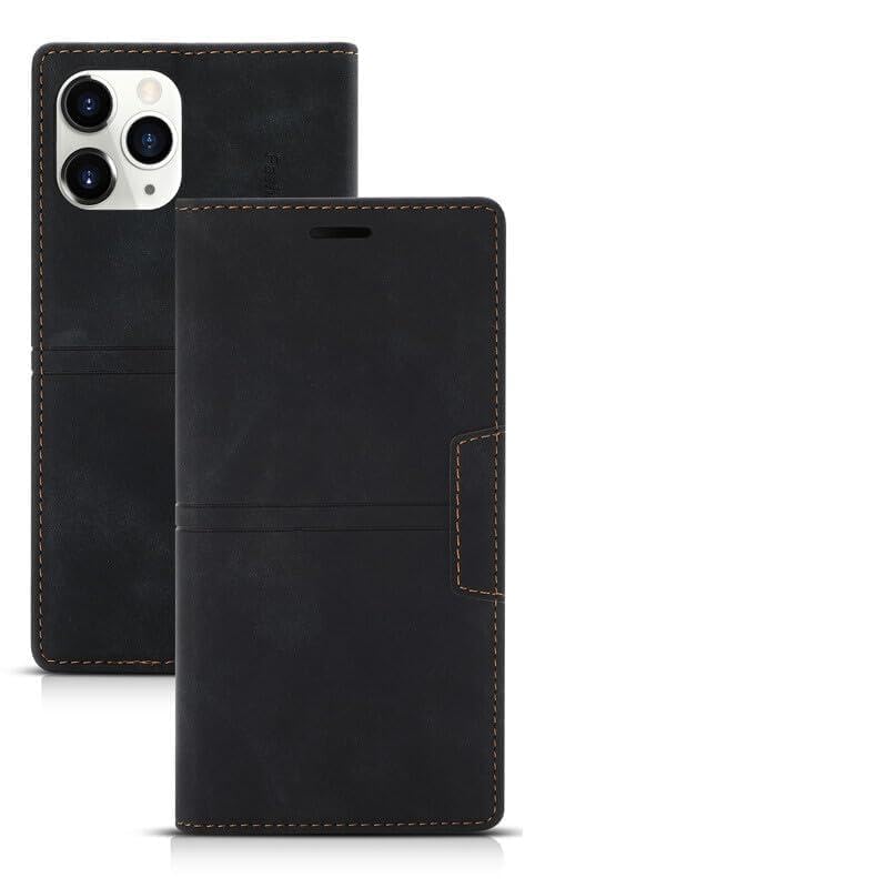 Étui iPhone 15 Pro Max noir en cuir élégant pour vos rendez-vous professionnels