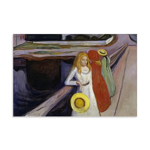 Edvard Munch Peinture Filles Sur Le Pont décoration murale appartement