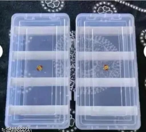 Clear Plastic Bangle Storage Box, Double-Sided Organizer with 4 Compartments set of 2 pcs-image-23