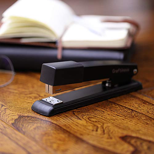 Image of Metal Desktop Stapler - 25 Sheet Capacity, Heavy Duty, Black, with 2000 Staples & Remover, Office Use, 6 Pack