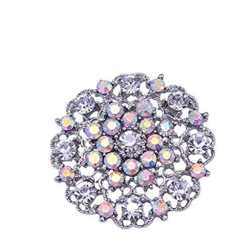 Broche ronde alliage épingle à foulard ornement vêtement femme pour soirée
