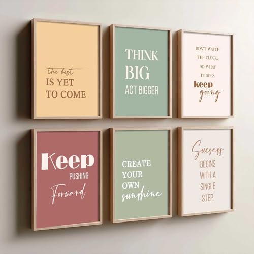 Image of kotart Motivational Quote wall Paintings with Frame for Home Decoration - Painting for Living Room Bedroom Office Wall hanging frames - Pack of 6 (C)