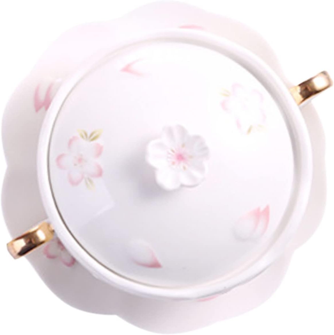 Japanese Relief Double-Handled Bowl for Desserts 100% Ceramic Multi-Functional Steaming and Serving Bowl for Soup Pudding and Egg Dishes Elegant Design for Home Use