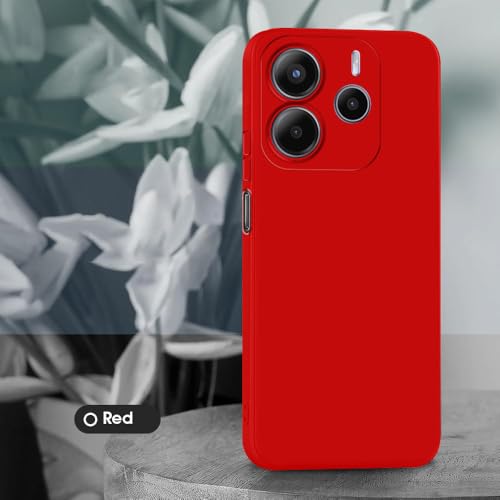 Image of Back Cover for Mi Redmi Note 14 5G | Full Camera Protection | Premium Liquid Silicon Case | Flexible Bumper Case for Mi Redmi Note 14 5G (Red)