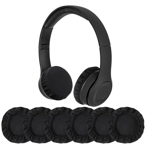 Fundas de tela para auriculares, 3 pares, ajustables de 1.96" a 4.3", lavables, algodón y nailon, protectores para auriculares contra sudor, cubiertas de tela para orejas miniatura 1
