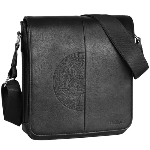Leathario Borsello a Tracolla in pelle vegana da Uomo, Borsa