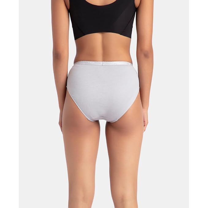 Image of LOURYN KOULYN Women's High Coverage Super Combed Cotton Mid Waist Hipster with Ultrasoft Exposed Waistband and StayFresh Treatment
