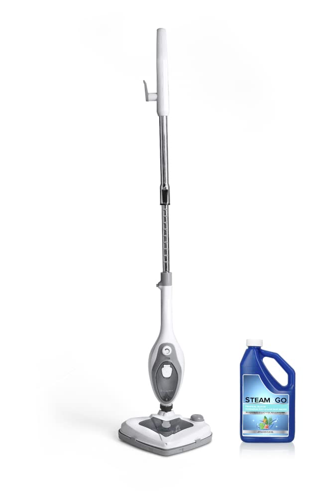 Steam and Go Steam Mop Floor Steamer Bundle with Scented Tropical Bloom Demineralized water