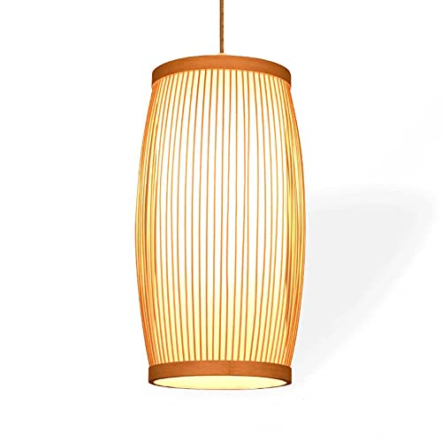 Lustre en bambou tissé E27 avec cordon réglable pour salon