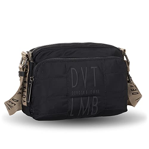 Devota y Lomba. Bolso Bandolera Mujer. Bolsos de Mujer Bandolera. Bolso Multifuncional. Bolso Hombro Regulable. Ecofriendly. Ideal para Regalo. Calidad. 24x8x16 cm. Only 228690-01. Negro Cover