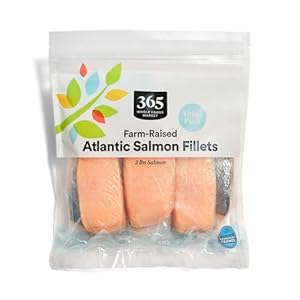 365 by Whole Foods Market, Value Pack Salmon Fillet Atlantic Farm Raised Frozen, 32 Ounce