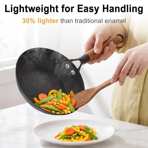 Image of 8-Inch Small Cast Iron Skillet, Lightweight Titanium Enameled Frying Pan