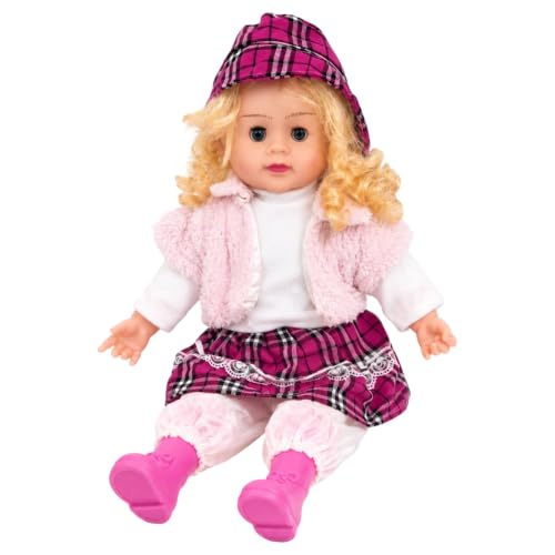Image of SHAKTISM Poem Doll Small Singing Songs Doll - 50 cm Big Size Musical Plush Soft Doll with Sound, Cute Clothing Doll Toy for Kids & Toddlers, Gift for Girls Age 1-6 Years (Pink Jacket)