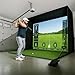 Golf Simulator Enclosure Nets 10 x 8 ft with HD Impact Display Projection Screen and Aluminum Frame, Enclosed Training Golf Hitting Screen for Simulator