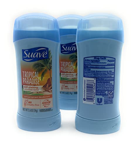 Suave 24 Hour Protection Invisible Solid Deodorant For Women, Tropical Paradise, 2.6 Ounce (Pack Of 3) #TOP1