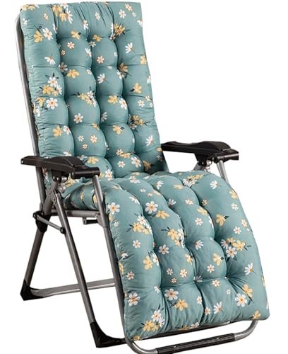 JACOJE Patio Lounge Chair Cushion, Indoor Outdoor Floral Printed Sun Lounger Pad with Ties Rocking Chair Sofa Cushion High Back Chair Cushions(D,170x48cm)