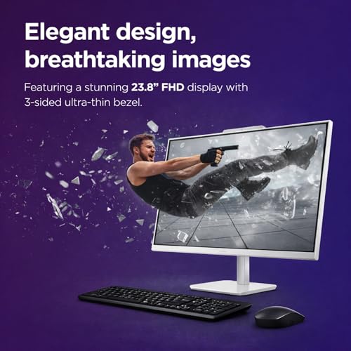 Lenovo 24" FHD All-in-One (AIO) Desktop - 16GB RAM - 512GB SSD - Intel Core - Office 365 for The Web | Stylish & Sleek - Stunning Display - Easy Task Management & Clear Calls - Fast & Quick Access - Image 3