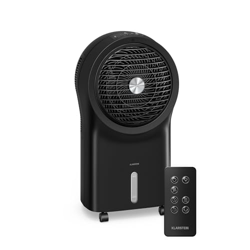 KLARSTEIN Raffrescatore d'Aria, Raffrescatore Evaporativo Portatile, 6L, Telecomando & Timer, Ventilatore Raffrescatore per Casa & Camera da Letto, Black