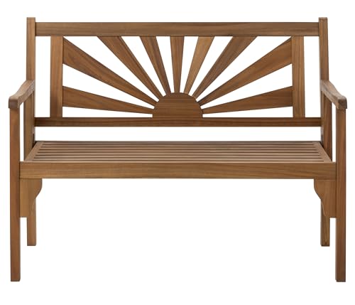 Dehner Gartenbank Sunshine, Klappbank 2-Sitzer, ca. 120 x 91 x 59 cm, FSC®-zertifiziertes Akazienholz, naturbelassen