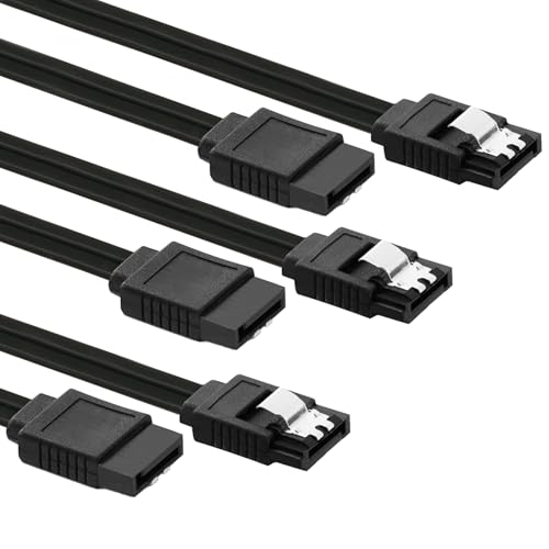 3PCS 15.5 Inch Black 6Gbps SATA III Data Cable Hard Drive SSD CD Lead