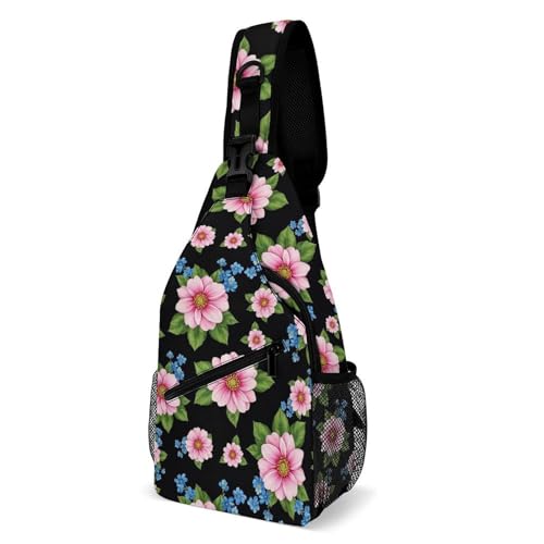 Sac bandoulière fleurs : sac de poitrine léger et élégant pour femme