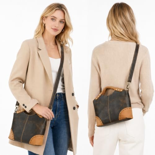 Handadsume Echtleder Crazy Horse Leder Reisen Einkaufen Tasche Handtasche Obergriff Umhängetasche für Frauen 6640 600 by Handadsume - Used condition - Image 3