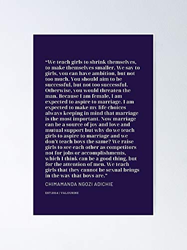 Generic Chimamanda Ngozi Adichie We Should All Be Feminists Motivational Poster Wall Decor Wallart, Multiple Sizes (Click Customize Now) Generic Chimamanda Ngozi Adichie We Should All Be Feminists Motivational Poster Wall Decor Wallart, Multiple Sizes (Click Customize Now)