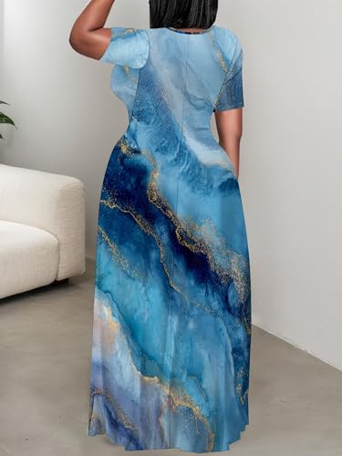 Image of Plus Size Maxi Dresses for Curvy Women T-Shirt Summer Sun Dresses Loose Fit