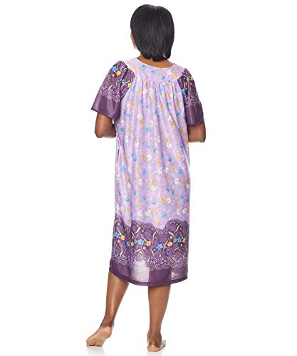 Image of AmeriMark Casual Women's Patio Muumuu House Dress Loose Comfortable Short Sleeve Sun Dress Lounger Gown Sleepwear for Ladies