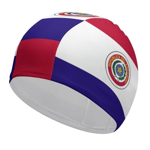 Gorro de Natación para Mujeres Hombres Unisex Adultos Niños Gorro de Natación De Licra Suave Elástica con Bandera De República De Paraguay Ideal para Usar En Piscinas O Aguas Abiertas para Paraguay.