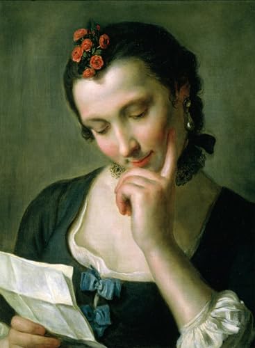 Tableau sur toile jeune femme lisant pour décorer un mur vide de chambre