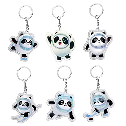 6Pack Mascot Pendant Bing Dwen Dwen Key Chain, Panda Keychain, Animal Panda mobile phone pendant Gifts for Him Herâ€¦