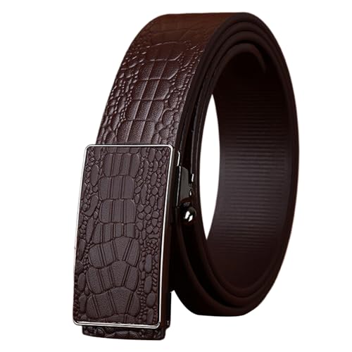 Ceinture cliquet homme ajustable automatique à motif crocodile 35mm