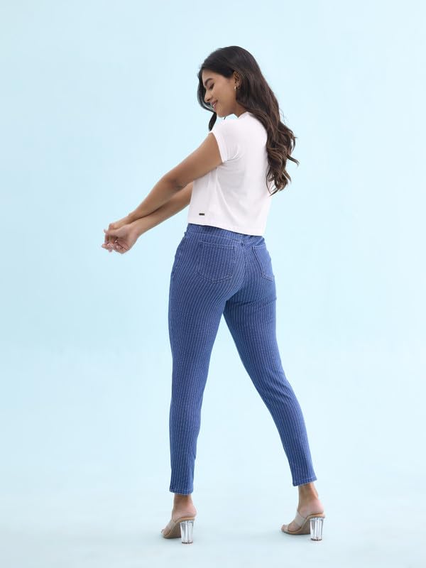 Image of GO COLORS Soft Cotton Blend Super Stretch Jeggings Full Length for Women| Breathable, Mid Rise