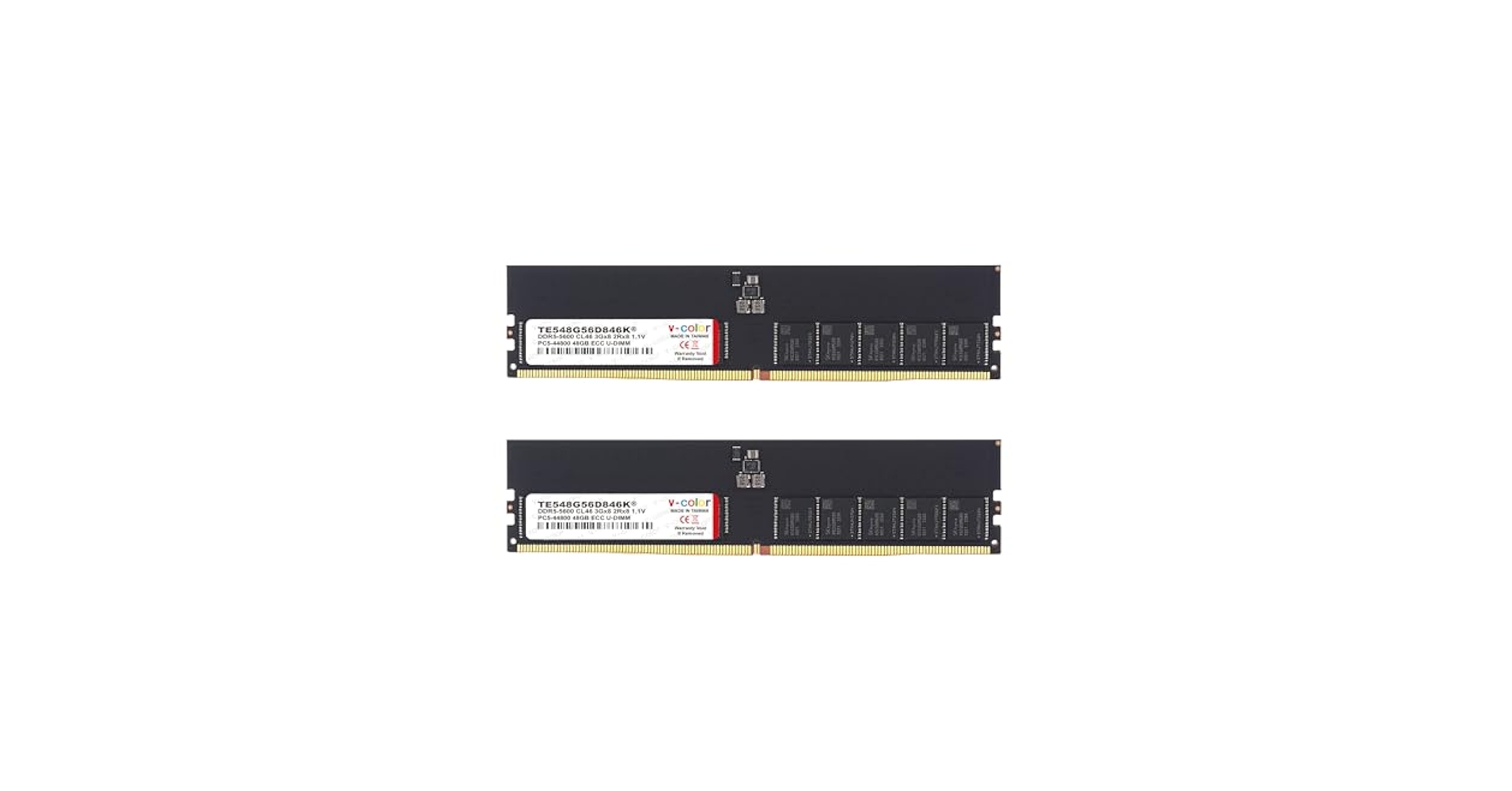 V-Color DDR5 96GB (48GBx2) 5600MHz CL46 2Rx8 ECC UNBUFFERED