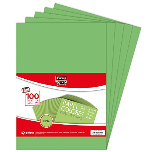 FIXO Papier 65009220, Packung mit 100 Blatt, 80 g, grün, A4, stück