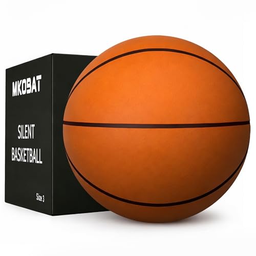 MKOBAT Size 3 (22) Silent Basketball Ultra-Quiet No-Noise Indoor Training Ball Soft Bounce Design Not Vacuum Shipped Premium Soft Foam Silent Basketball with Individual Gift Packaging