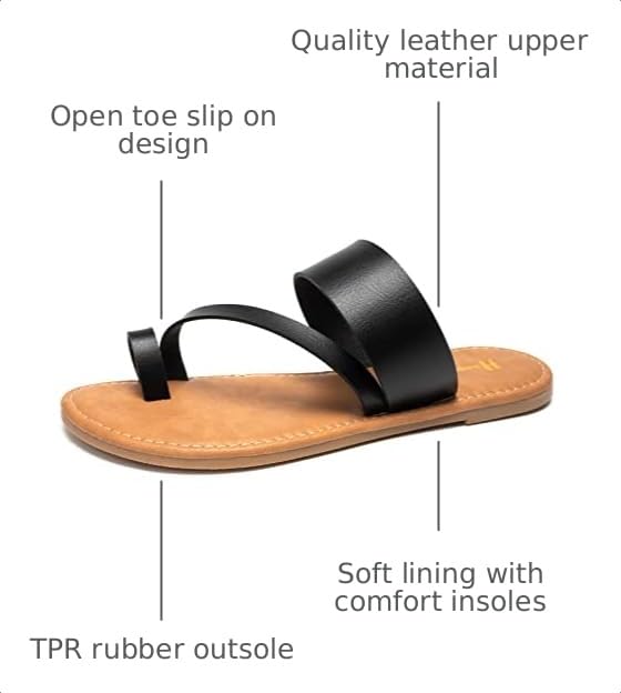 Image of Huayuanwell Women's Slide Sandals Slip On Flat Sandals Flip Flop Thong Sandals Casual Summer Sandals