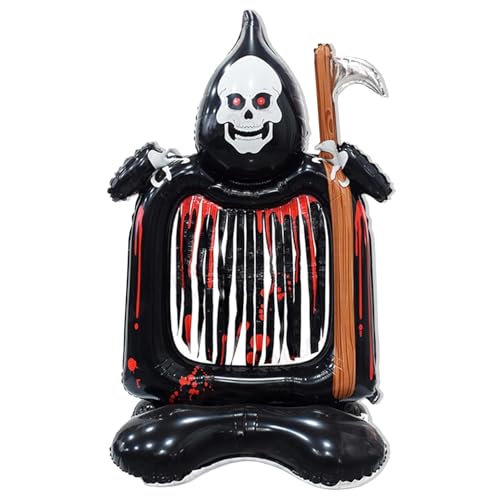 Image of Rozi Decoration Pumpkin Self Standing Foil Balloons for Happy Halloween Set of 1 Pcs | Horror Theme Birthday Decoration Pumpkin Balloon for Halloween Decoration | Scary Theme Decoration (RIP Ghost)
